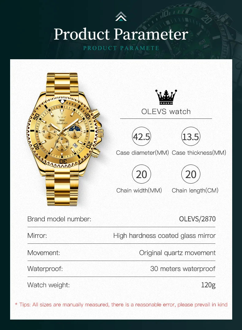 MENS GOLD LUXURY WATCH