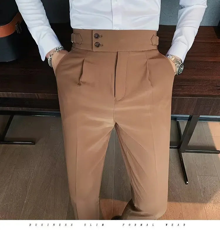 Men's luxury trousers double button