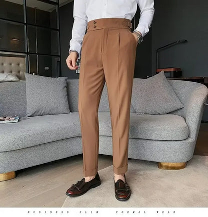 Men's luxury trousers double button