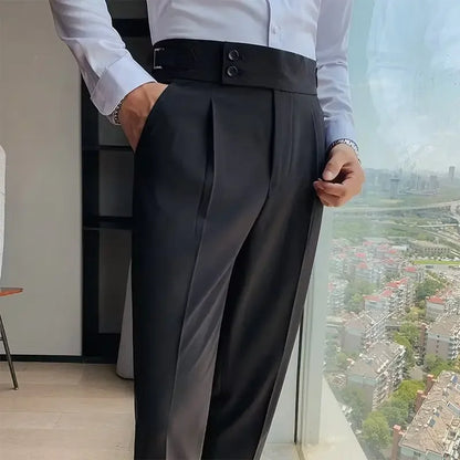 Men's luxury trousers double button