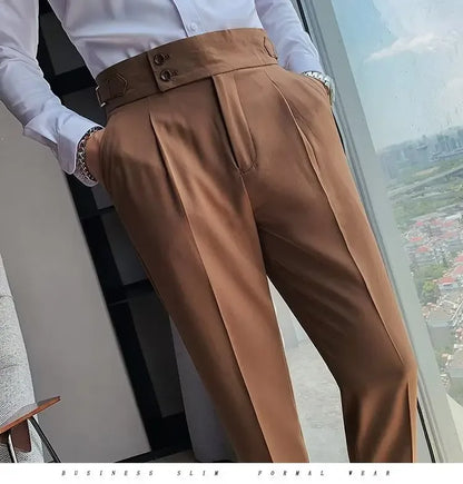 Men's luxury trousers double button