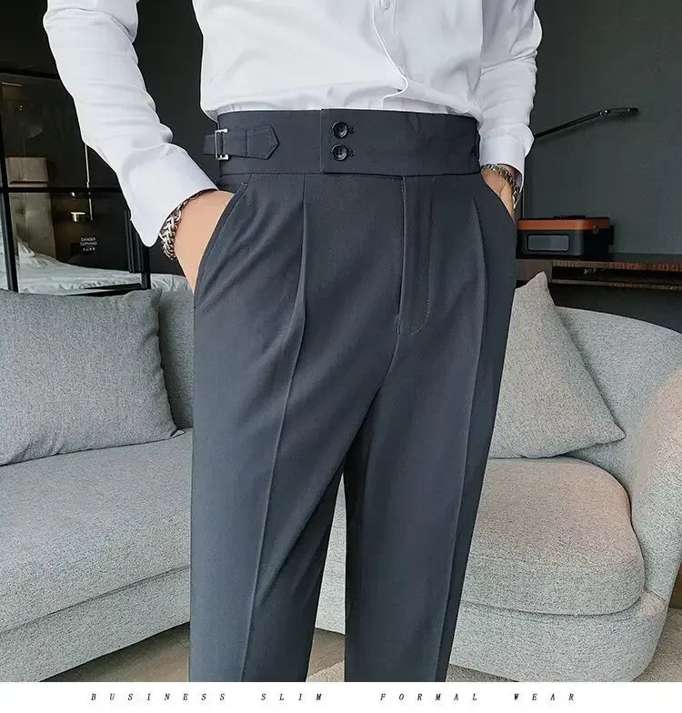 Men's luxury trousers double button