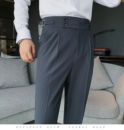 Men's luxury trousers double button