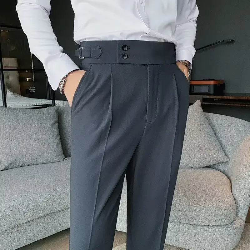 Men's luxury trousers double button