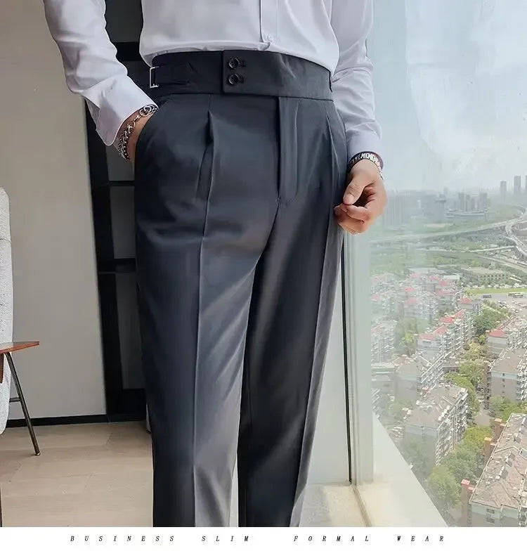 Men's luxury trousers double button