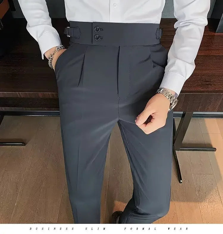 Men's luxury trousers double button