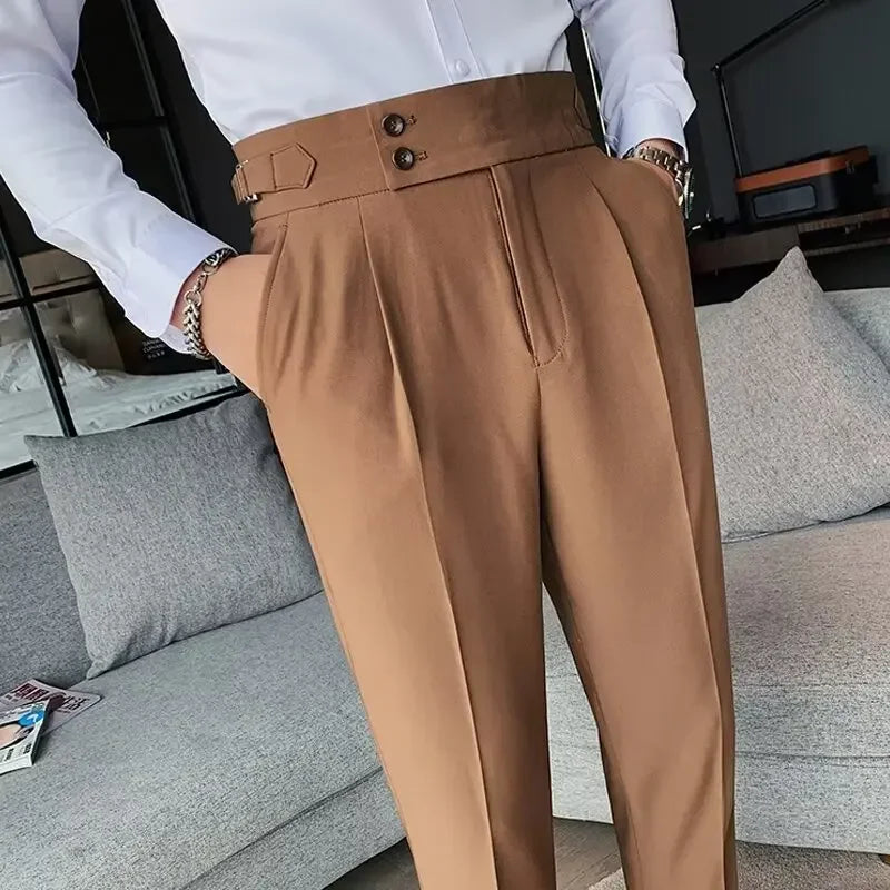 Men's luxury trousers double button