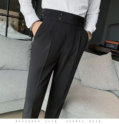 Men's luxury trousers double button