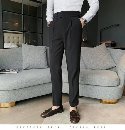 Men's luxury trousers double button