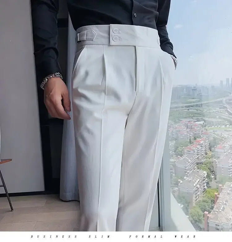 Men's luxury trousers double button