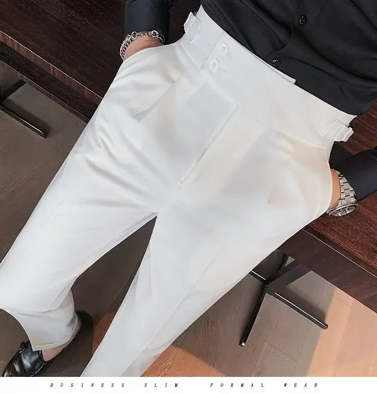 Men's luxury trousers double button