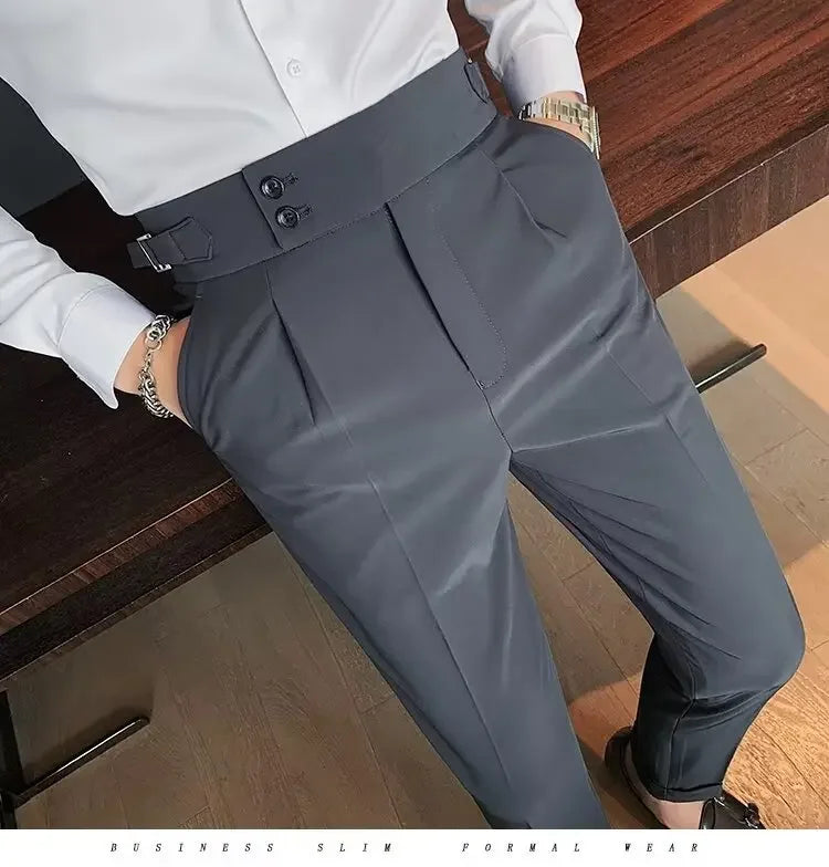 Men's luxury trousers double button