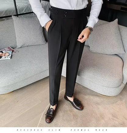 Men's luxury trousers double button