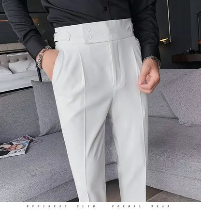 Men's luxury trousers double button