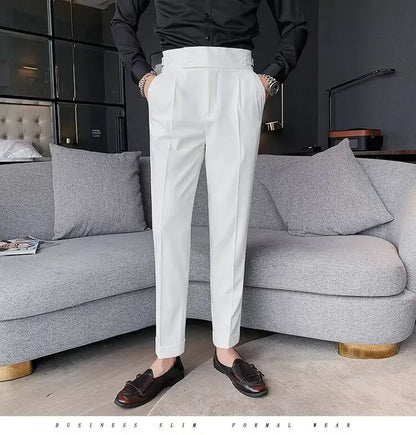 Men's luxury trousers double button