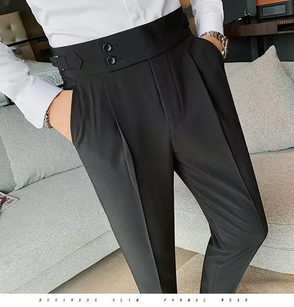 Men's luxury trousers double button