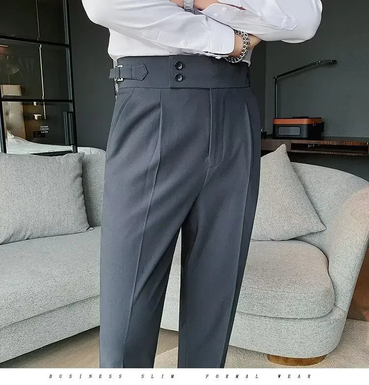 Men's luxury trousers double button