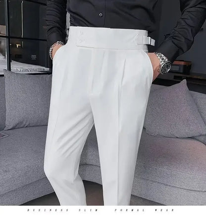 Men's luxury trousers double button