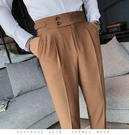 Men's luxury trousers double button