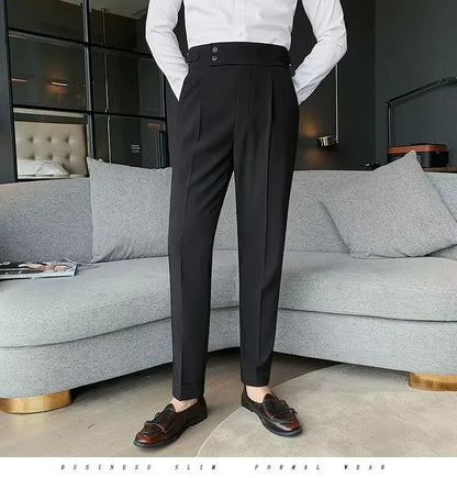 Men's luxury trousers double button