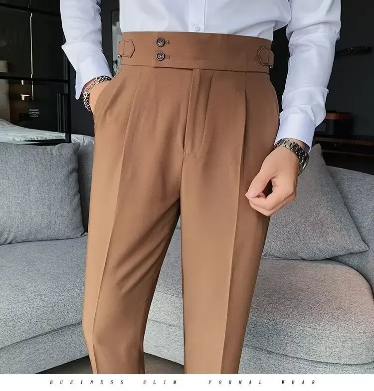 Men's luxury trousers double button