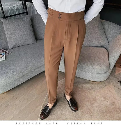 Men's luxury trousers double button